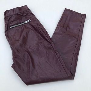 Urban Outfitters Silence & Noise Cranberry Faux Leather Pants Holiday Size 6